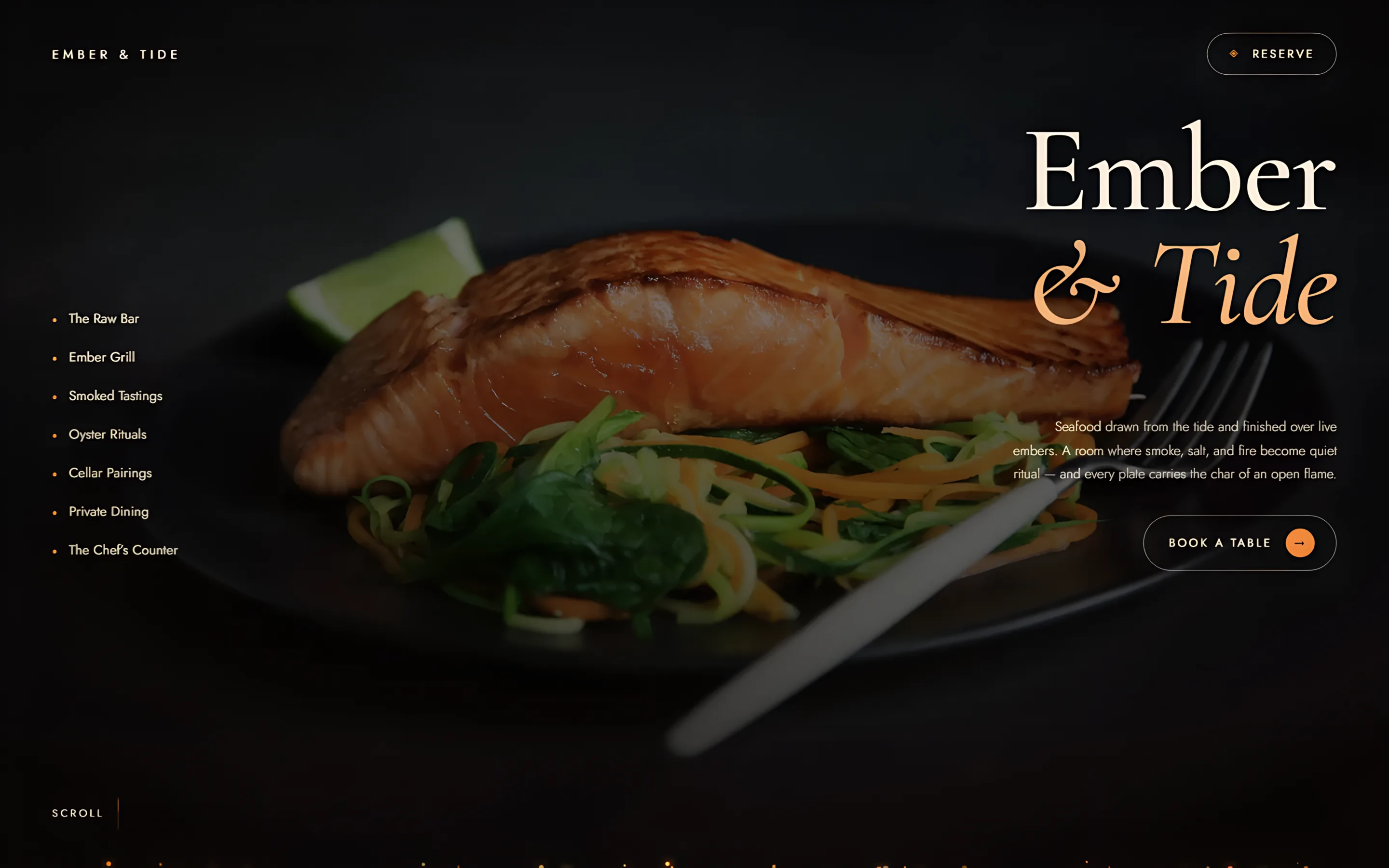 Ember & Tide website design developing like a darkroom print