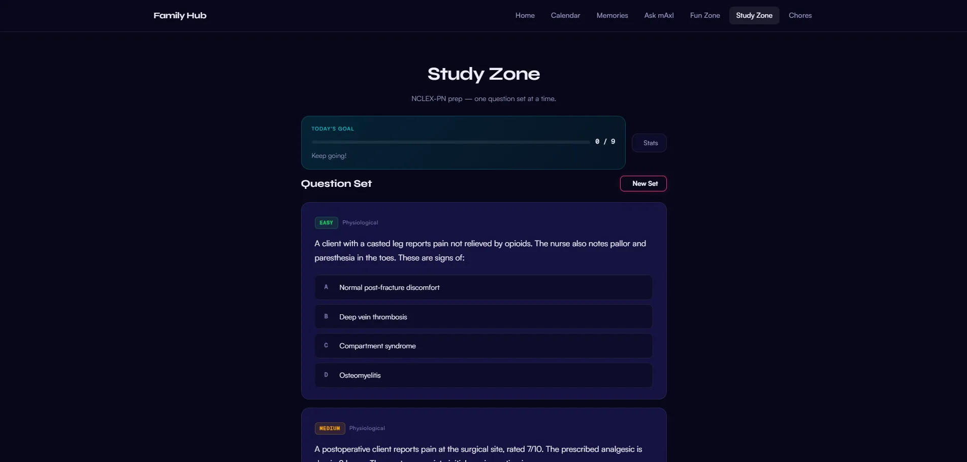 Family Hub · Study Zone